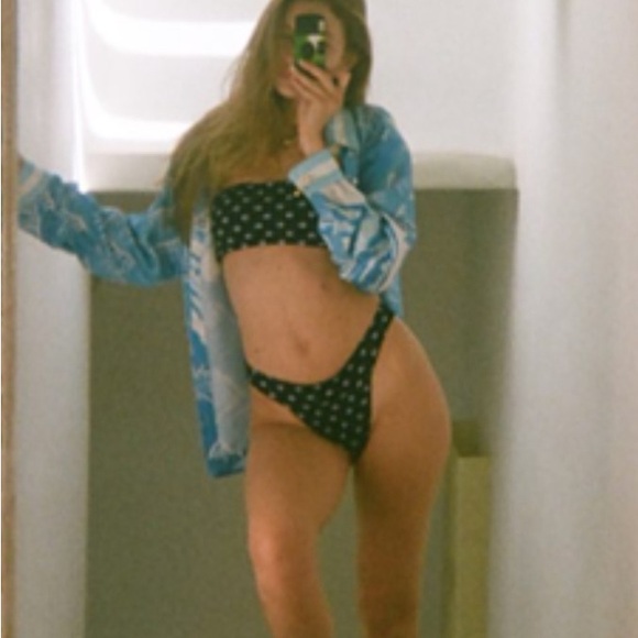 Devon Windsor Bikini Bottom Black Blue Polka Dots NWT Size‎ XS - Picture 3 of 9